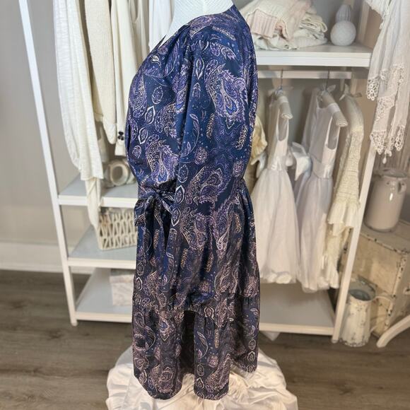 Lane Bryant Women's Plus sz. 26 purple paisley dress, office career church #4235 - Picture 4 of 7